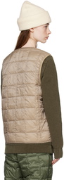 TAION Beige V-Neck Down Vest