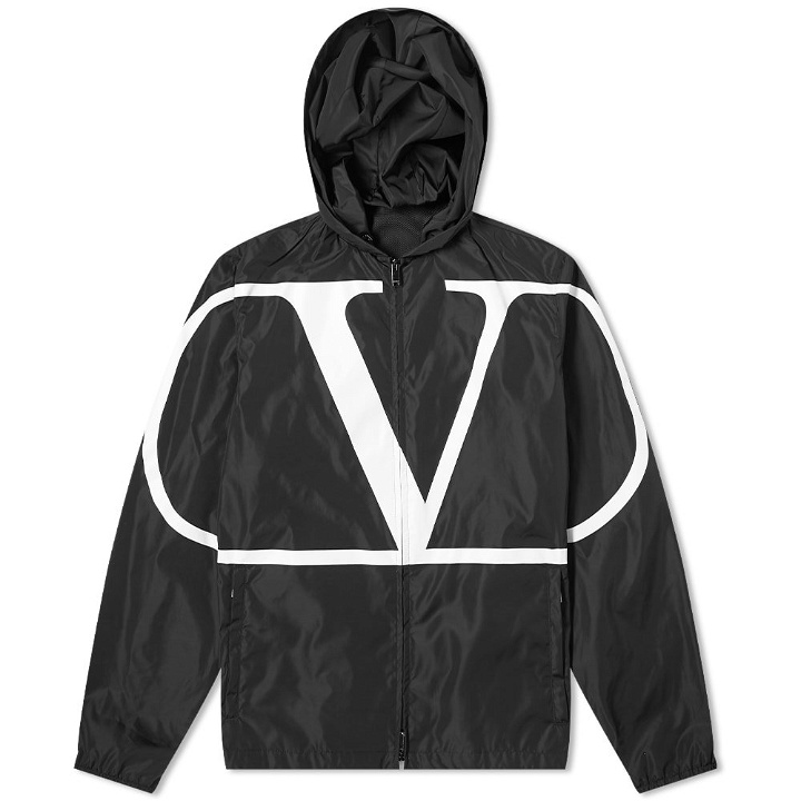 Photo: Valentino Go Logo Nylon Hooded Windbreaker
