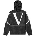 Valentino Go Logo Nylon Hooded Windbreaker