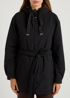 Herno Hooded Belted Shell Jacket Black