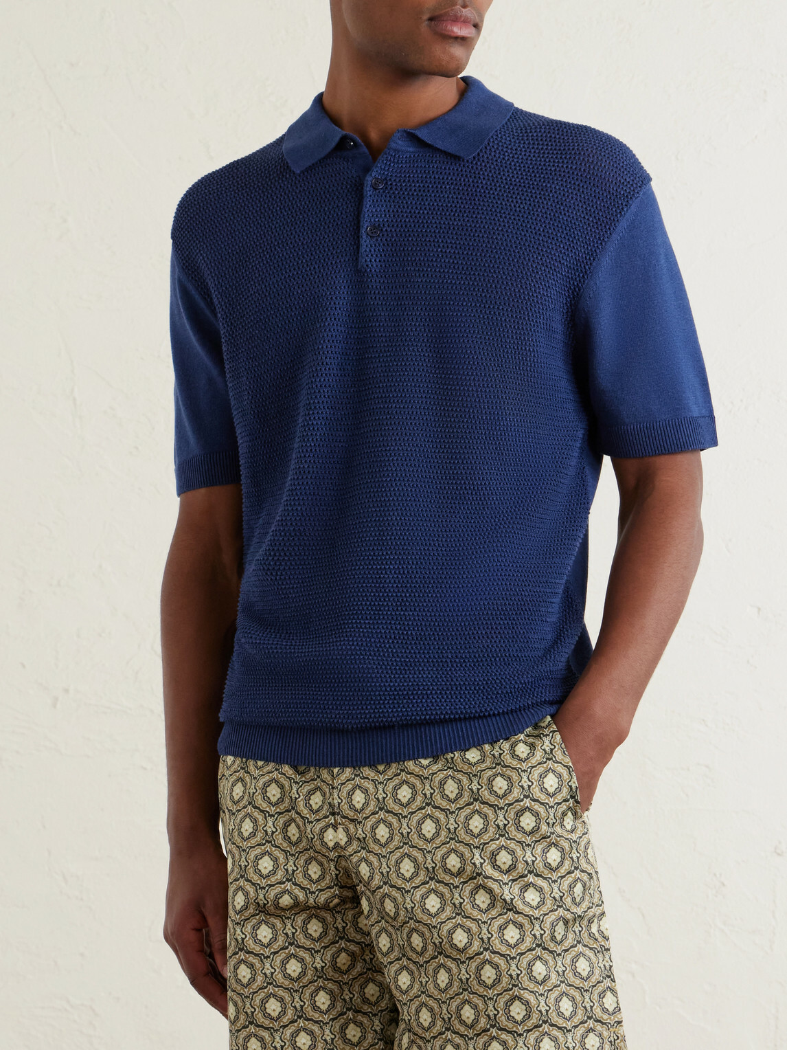 Orlebar Brown - Burnham Tie Stitch Linen-blend Polo Shirt - Blue