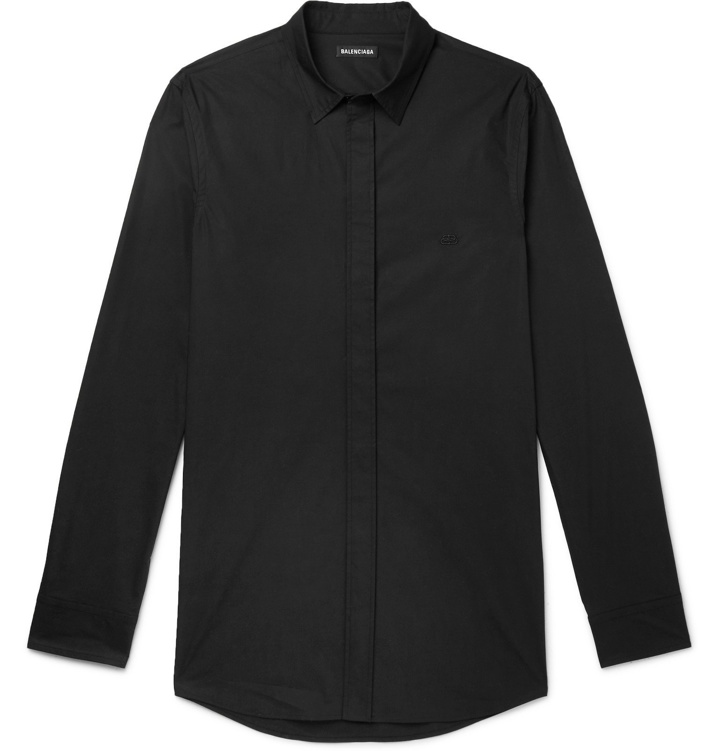 Photo: Balenciaga - Stretch-Poplin Shirt - Black