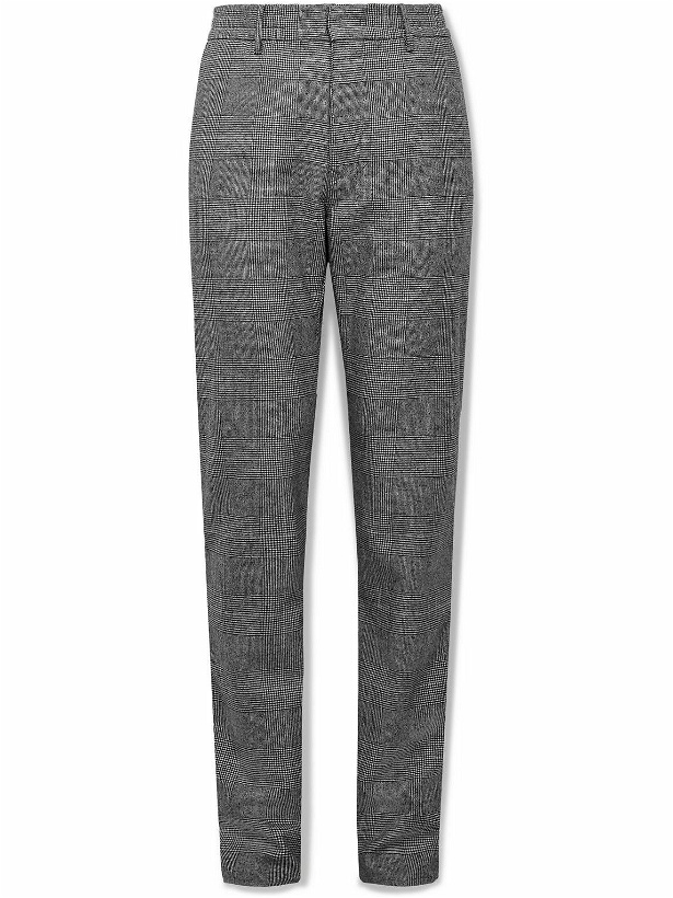 Photo: Incotex - Slim-Fit Prince of Wales Wool-Blend Trousers - Gray