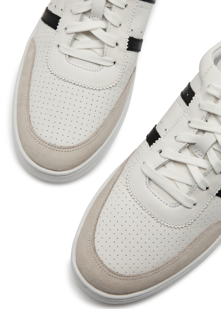 Paul Smith Amos Panelled Leather Sneakers Off White