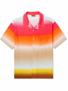 Missoni - Camp-Collar Ombré Striped Voile Shirt - Orange