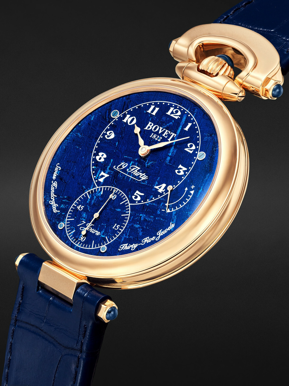 Bovet - 19Thirty Hand-Wound 42mm 18-Karat Red Gold, Meteorite and Alligator Watch, Ref. No. NTR0099
