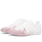 Maison Margiela Men's Painter Replica Sneakers in Whte/Pink