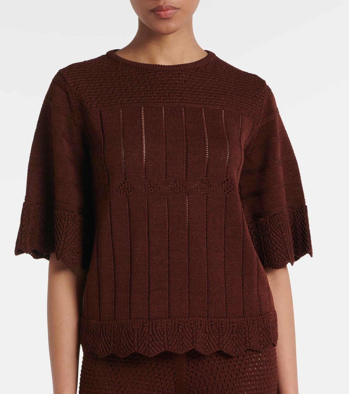 Eres Rêverie open-knit cotton-blend top