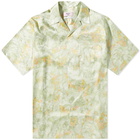 Martine Rose Men's Floral Vacation Shirt in Green Floral