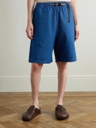 KAPITAL - Easy Wide-Leg Belted Denim Shorts - Blue