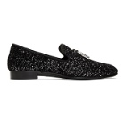 Giuseppe Zanotti Black and Silver Kevin Loafers