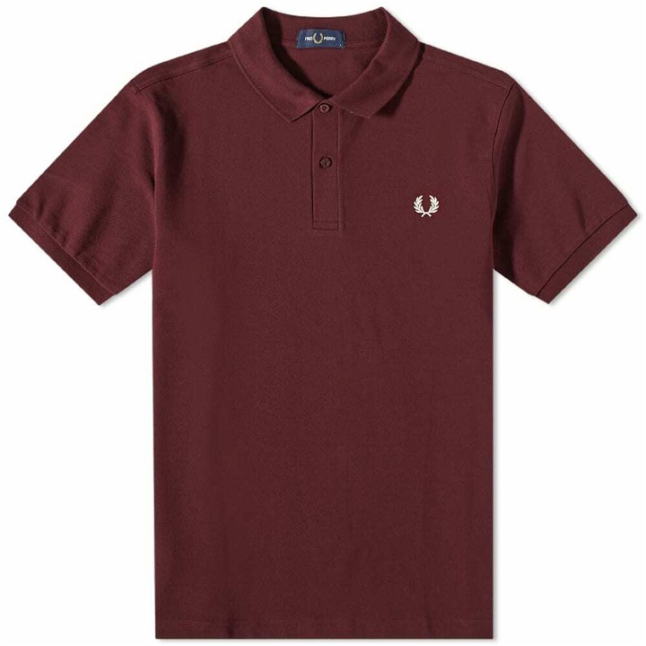 Photo: Fred Perry Men's Authentic Plain Polo Shirt in Oxblood