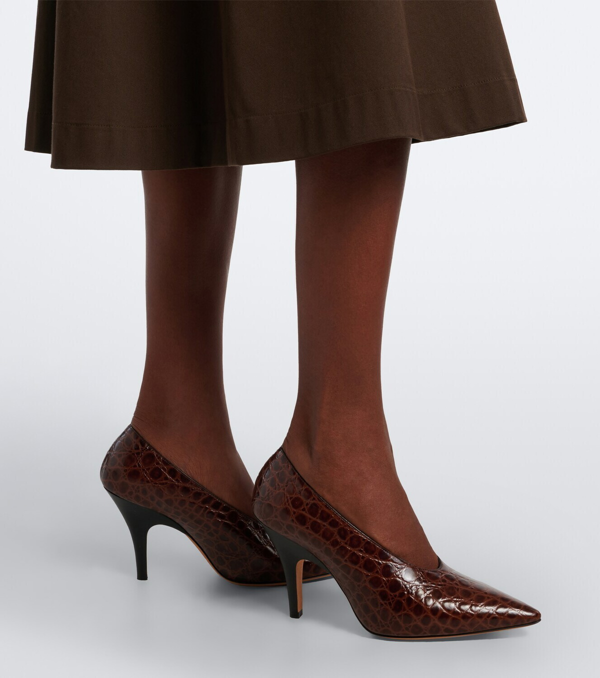 Le Monde Béryl Petra croc-effect leather pumps