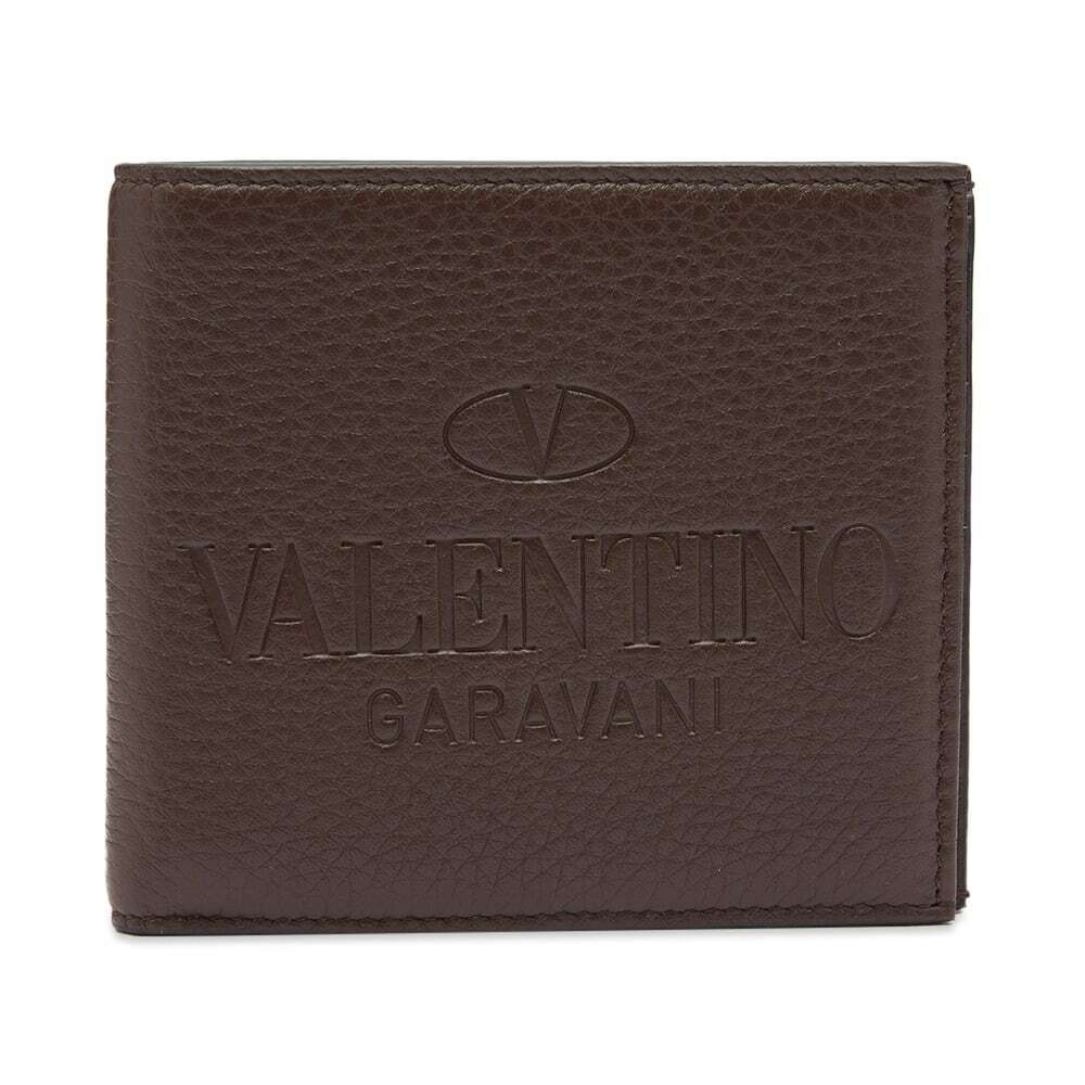 Photo: Valentino Men's Embossed Logo Billfold Wallet in Fondant/Antique Brass