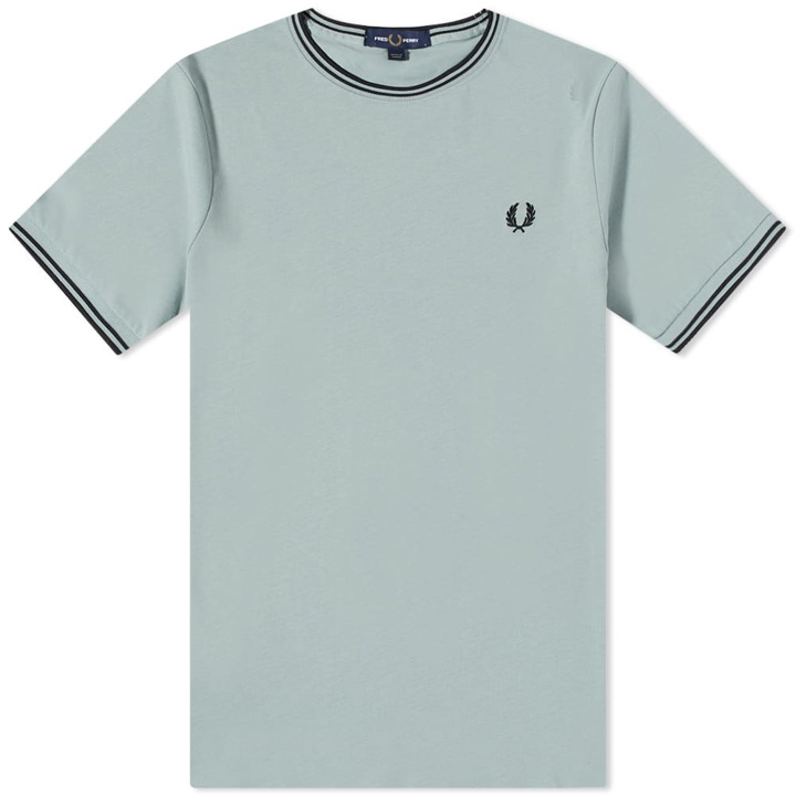 Photo: Fred Perry Authentic Men's Twin Tipped T-Shirt in Silver Blue