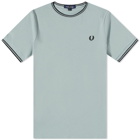 Fred Perry Authentic Men's Twin Tipped T-Shirt in Silver Blue