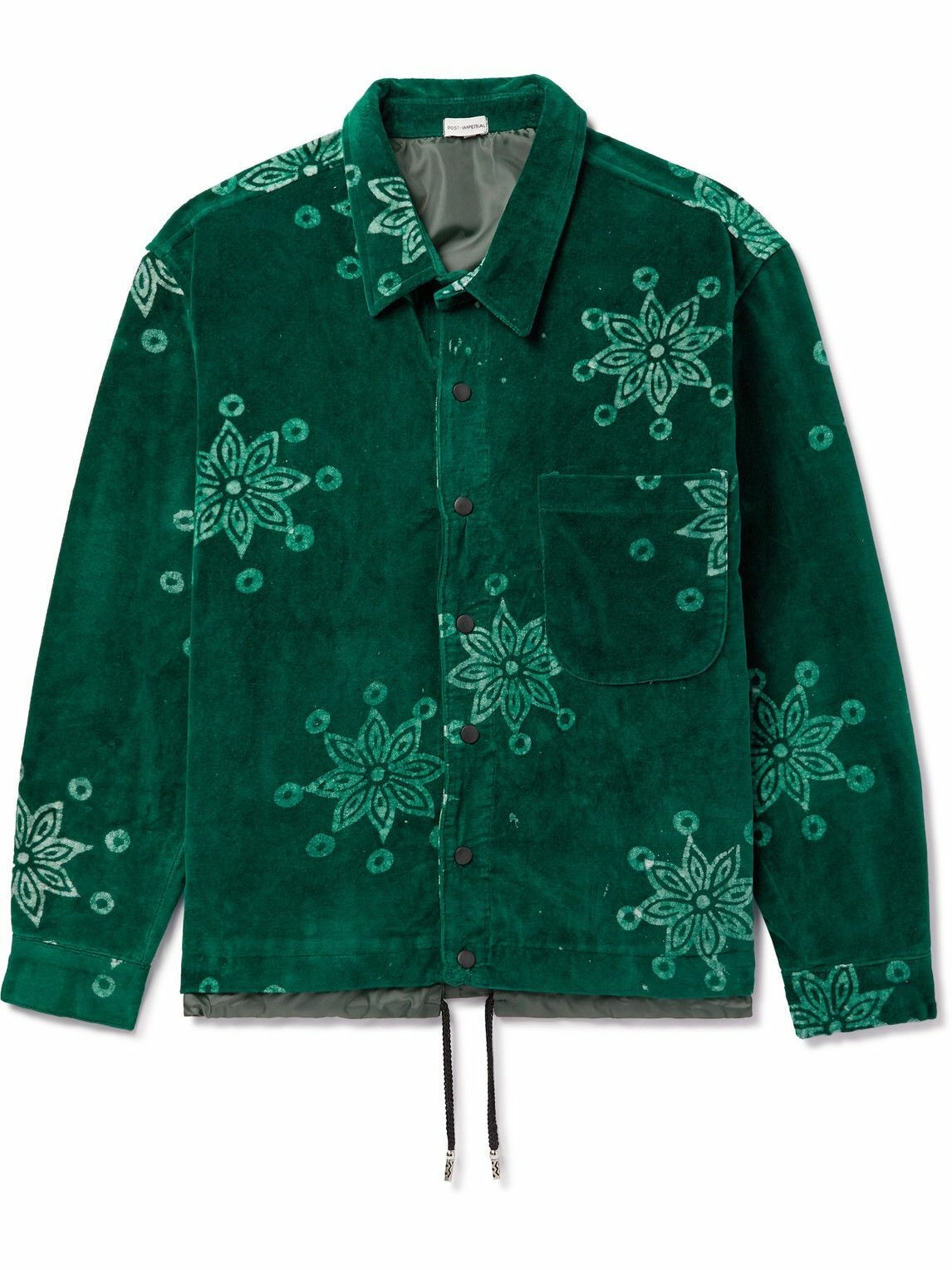 Photo: Post-Imperial - Ikeja Printed Cotton-Velvet Bomber Jacket - Green