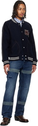 Wales Bonner Navy 'The October Varsity' Jacket