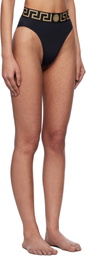 Versace Underwear Black Greca Border High Waist Bikini Bottom