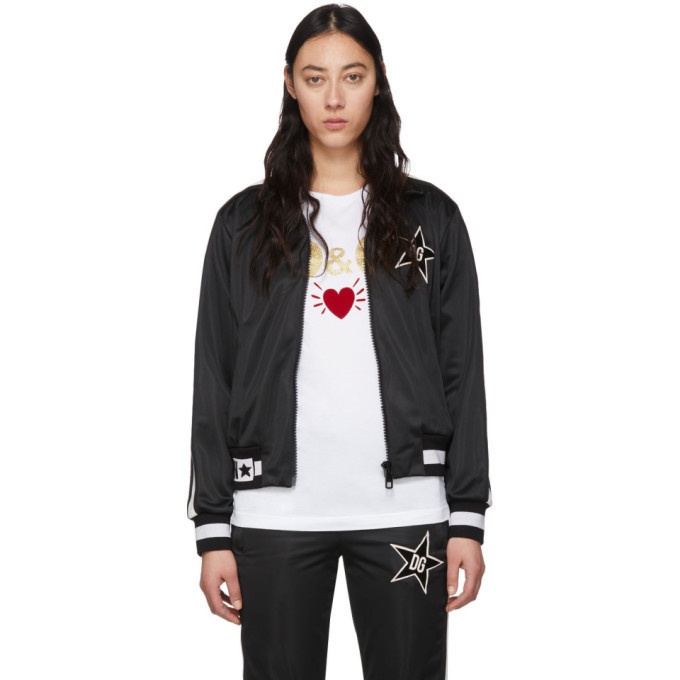 Photo: Dolce and Gabbana Black Side Star Zip Up Jacket