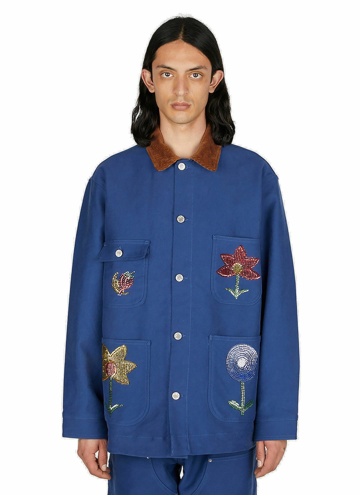 Sky High Farm Workwear - Workwear Embroidered Jacket in Dark Blue Sky ...