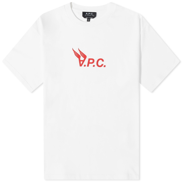 Photo: A.P.C. Men's Hermance Logo T-Shirt in White