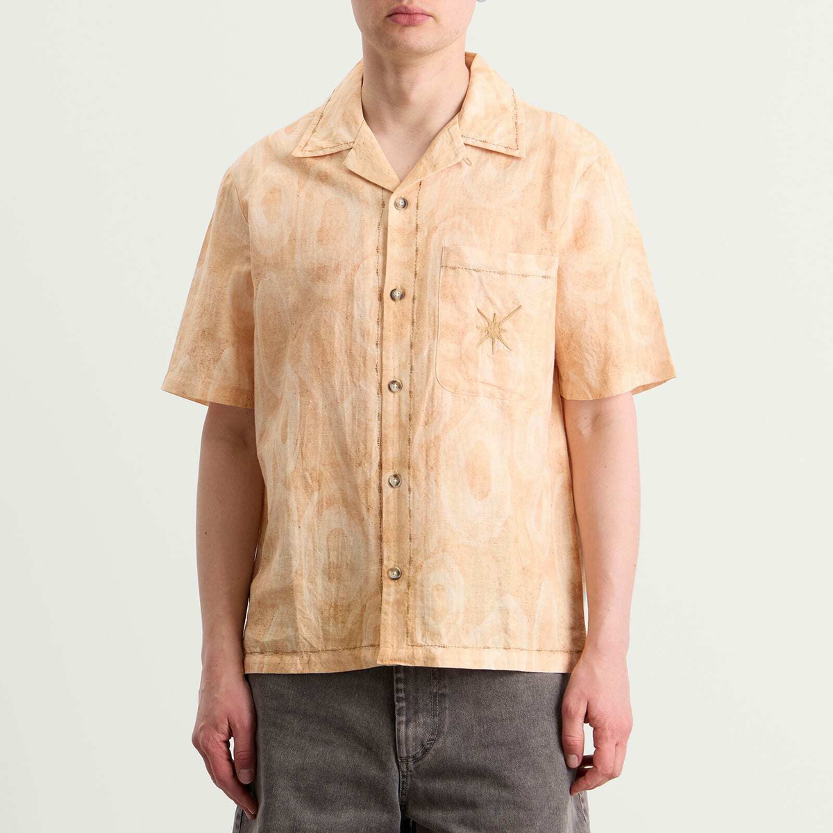 ACMH by Magic Castles Men's x Khruangbin Linen Vacation Shirt in Sandstone
