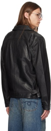 Polo Ralph Lauren Black Zip-Up Leather Jacket