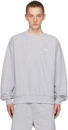 Stüssy Gray Embroidered Sweatshirt
