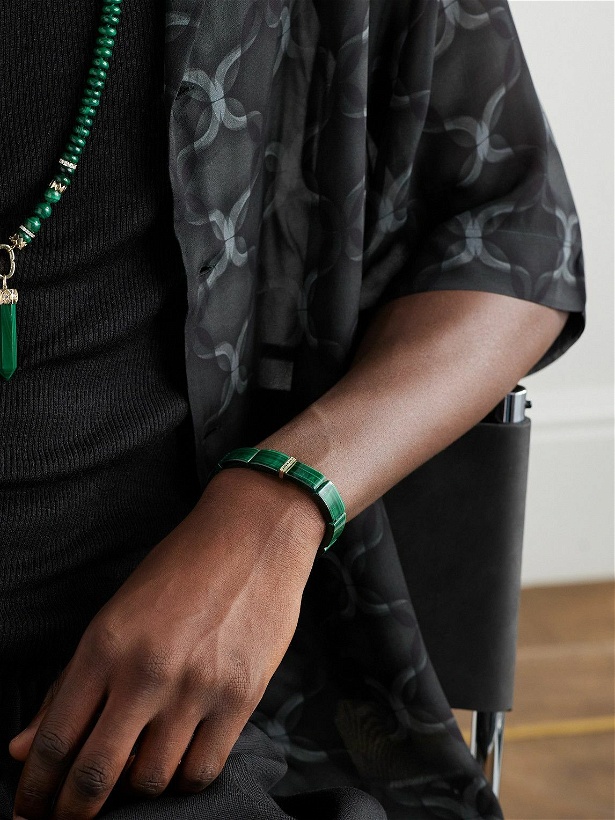Photo: Sydney Evan - Gold, Malachite and Emerald Beaded Bracelet