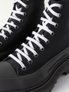 Alexander McQueen - Rubber-Trimmed Canvas High-Top Sneakers - Black