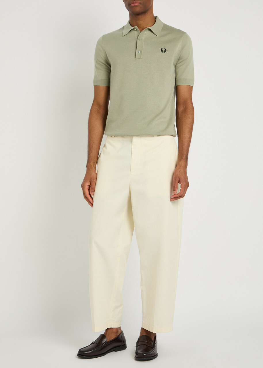 Fred Perry Logo Fine Cotton-knit Polo Shirt Light Green