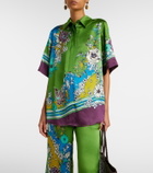 Alémais Nanci printen silk satin shirt