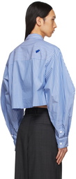 ADER error Blue Rene Cropped Shirt