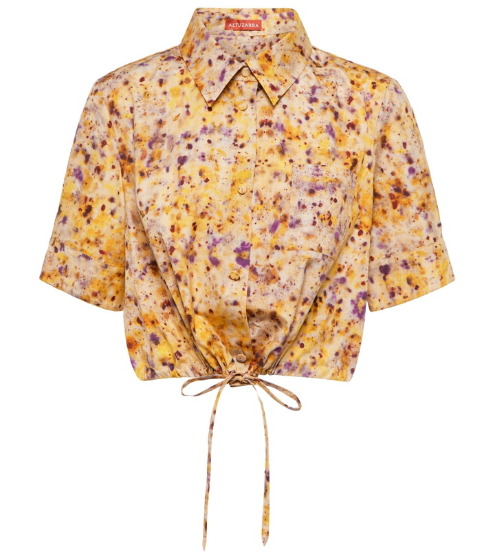 Photo: Altuzarra - Ben floral cotton-blend crop top