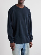 Les Tien - Waffle-Knit Cotton-Blend Sweater - Black