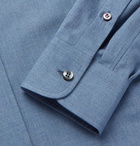 Brioni - Button-Down Collar Cotton-Chambray Shirt - Men - Blue