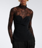 Elie Saab Lace-trimmed bustier top