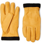 Hestra - Primaloft Fleece-Lined Full-Grain Leather Gloves - Men - Yellow