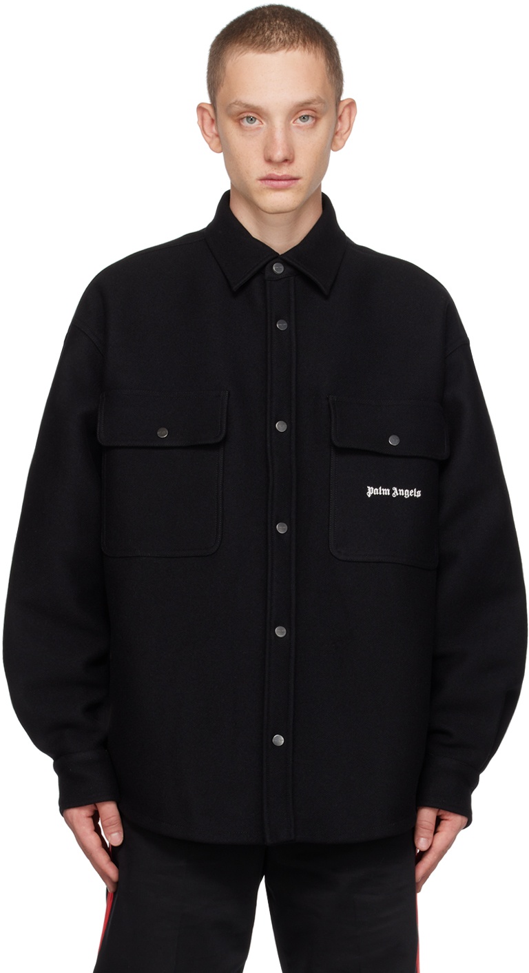 Palm Angels Black Embroidered Jacket Palm Angels