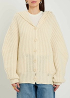 Stella Mccartney Hooded Cashmere and Wool-blend Cardigan Cream