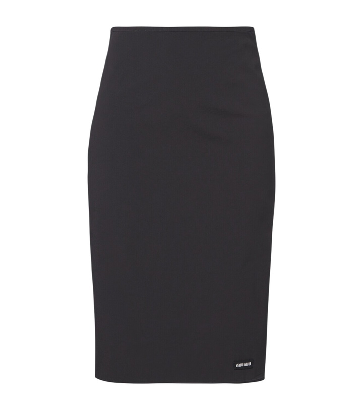 Photo: Miu Miu Cotton-blend poplin pencil skirt