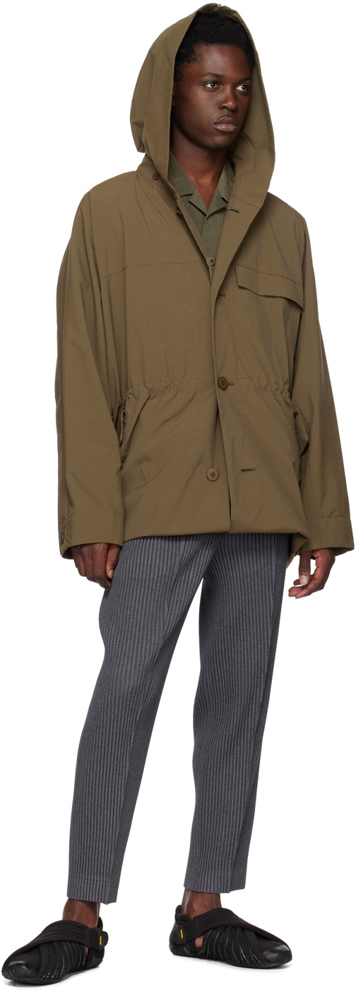 HOMME PLISSÉ ISSEY MIYAKE Gray Wool Like Light Trousers Homme
