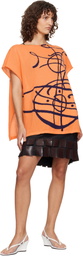 Vivienne Westwood Orange Beach Top Graffiti Orb Cover-Up Top
