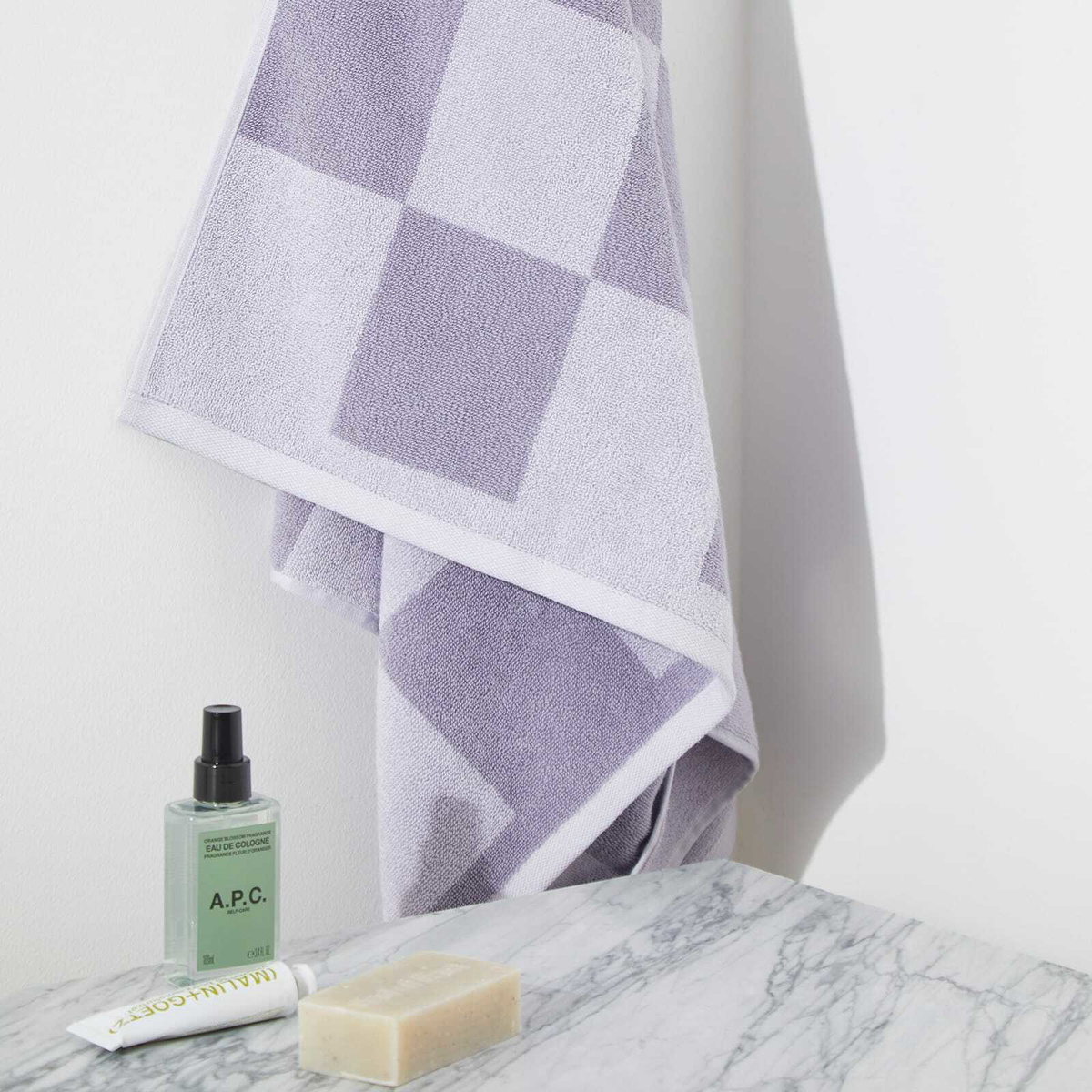 HAY Check Bath Towel in Lavender 
