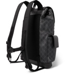 Gucci - Monogrammed Coated-Canvas and Leather Backpack - Black