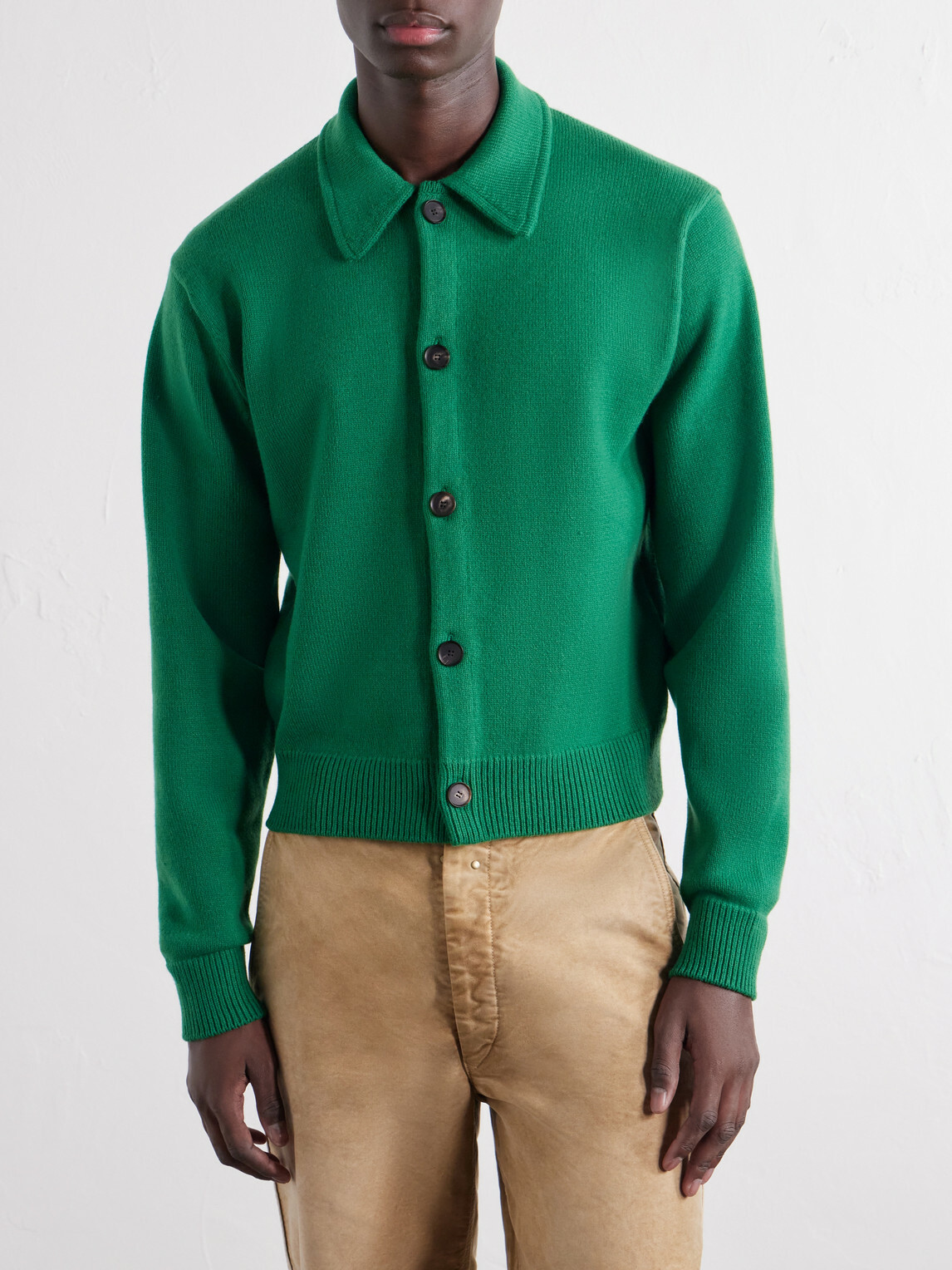 Auralee - Wool Cardigan - Green