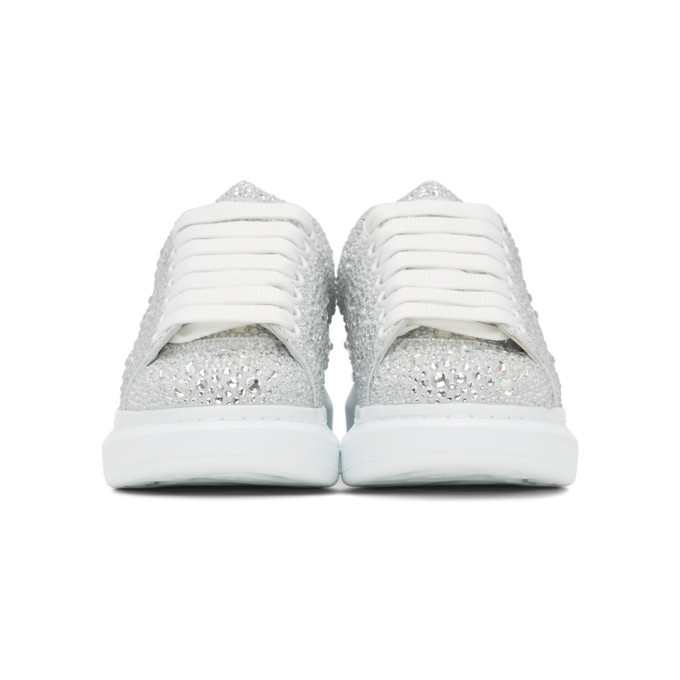 8/29迄！Alexander McQueen ホワイト/シルバー37.5 Alexander McQueen oversized sneaker Silver Crocodile size US