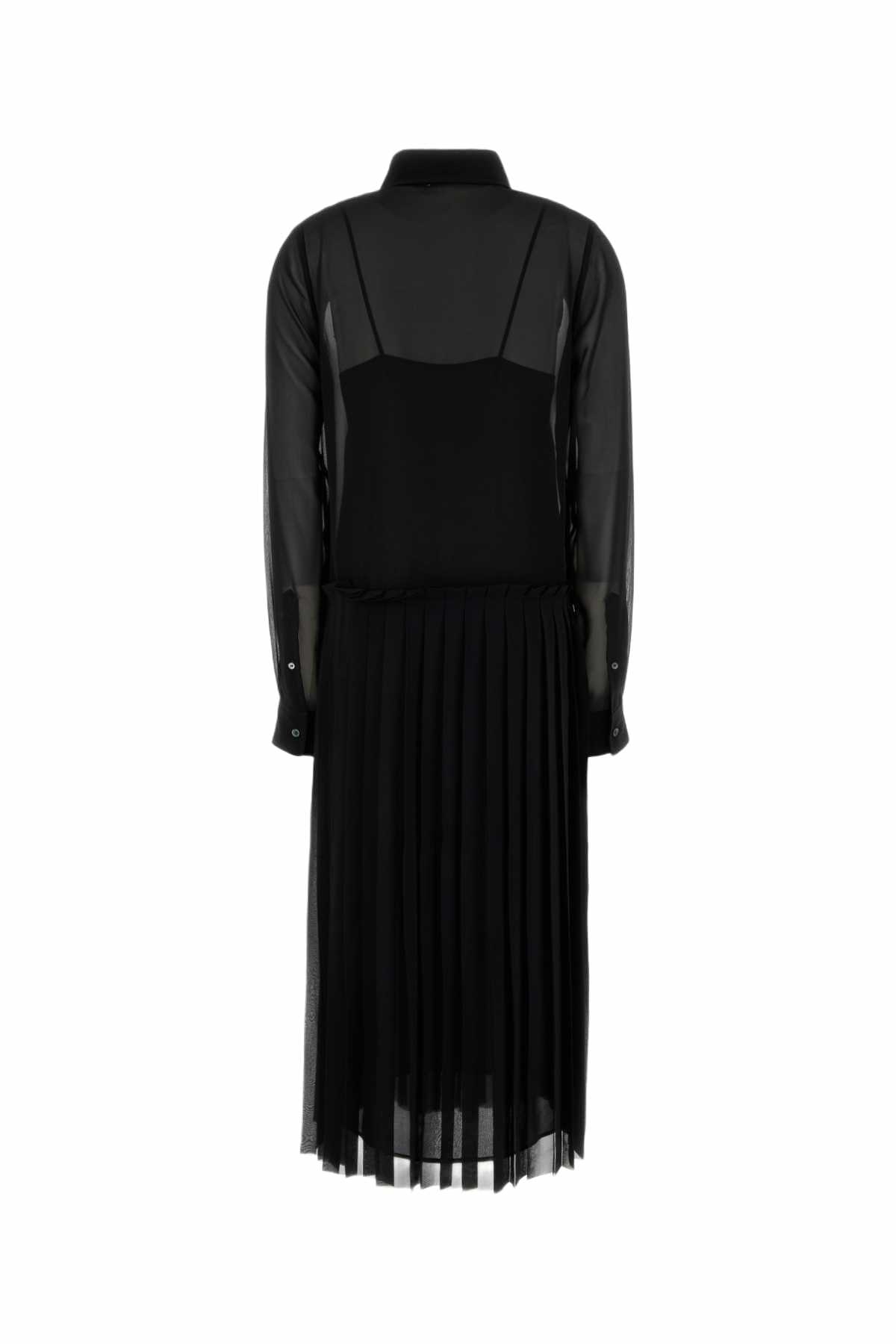 Ami Alexandre Mattiussi Black Polyester Shirt Dress
