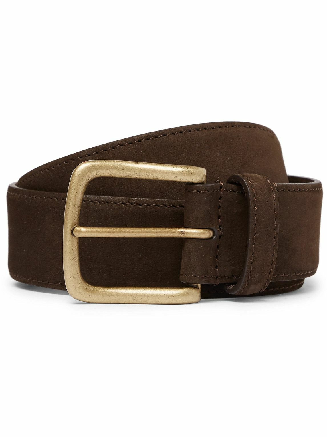 Anderson & Sheppard - 3.5cm Dark-Brown Suede Belt - Brown